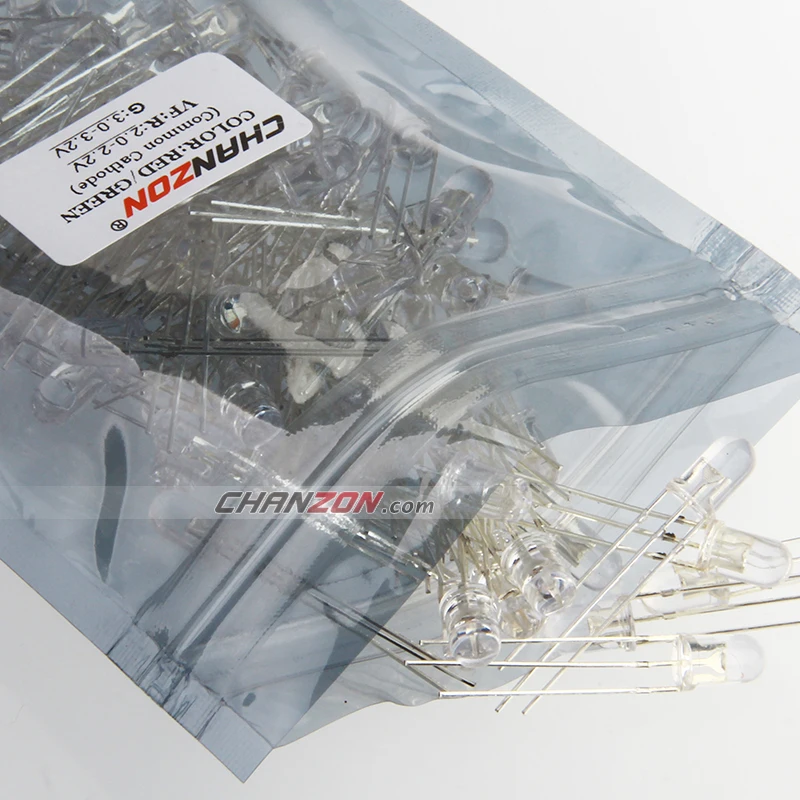 100pcs 3 mm Dual Bi-Color Rouge//Vert Diffuse Bright DEL 3-Pin Commun Anode DEL