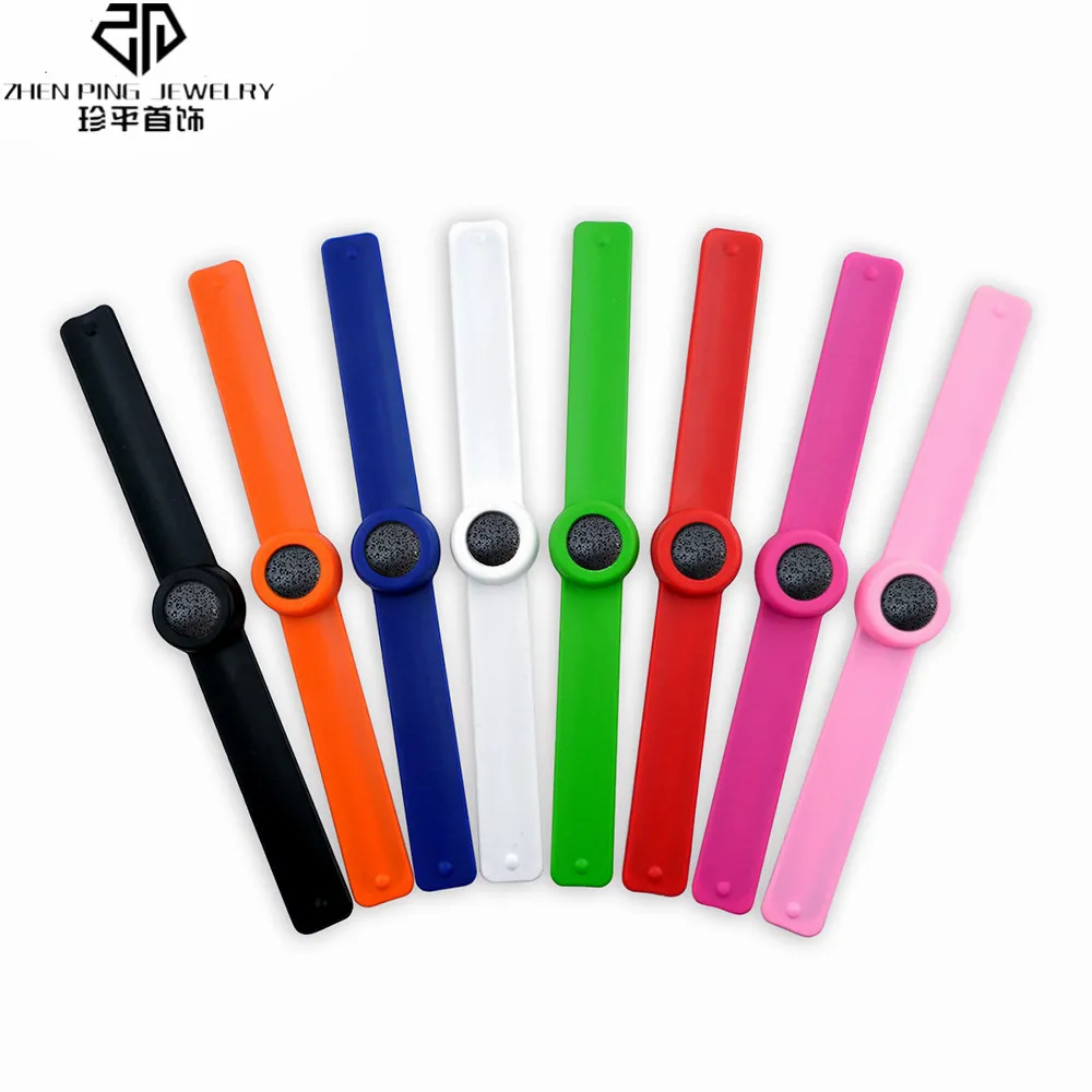 

Colorful Silicone Bracelet Natural Lava Stone Essential Oil Diffuser Bracelet Mosquito Repellent