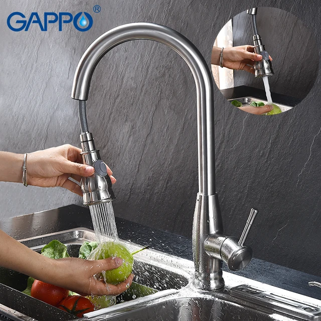 Best Price GAPPO kitchen faucet tap pull out mixer Kitchen Sink Faucet stainless steel Single Handle Swivel Spout Vessel Sink Mixer Tap    