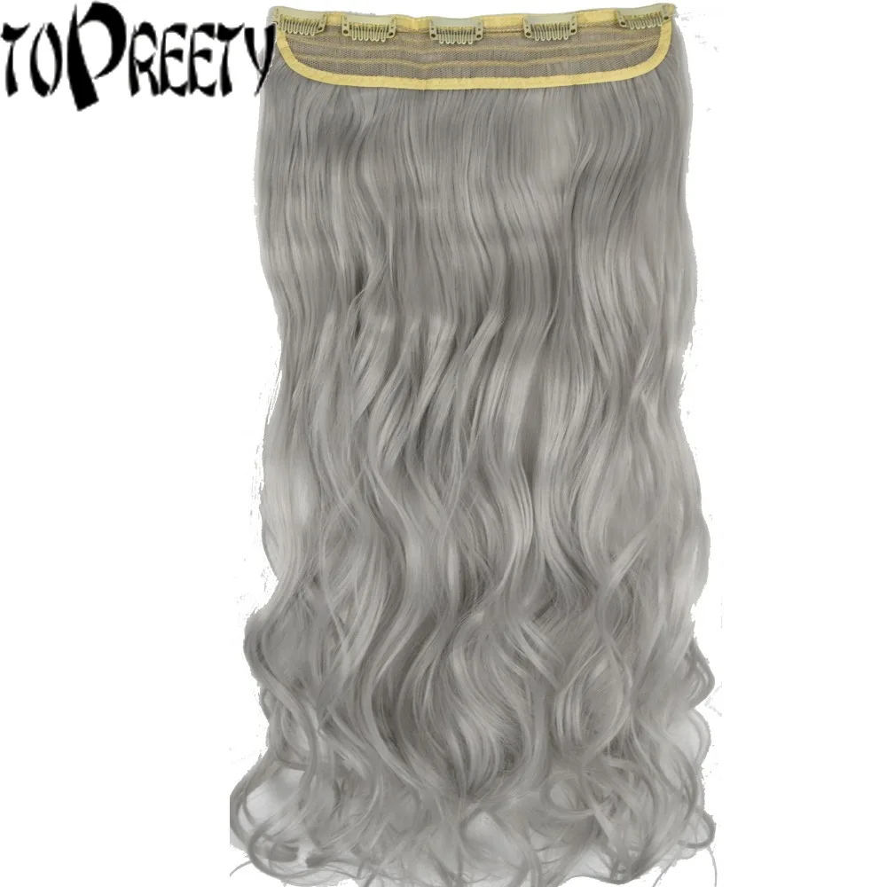 TOPREETY Heat Resistant B5 Synthetic 26" 65cm 130g Body Wave 5 Clips on Clip in hair Extensions