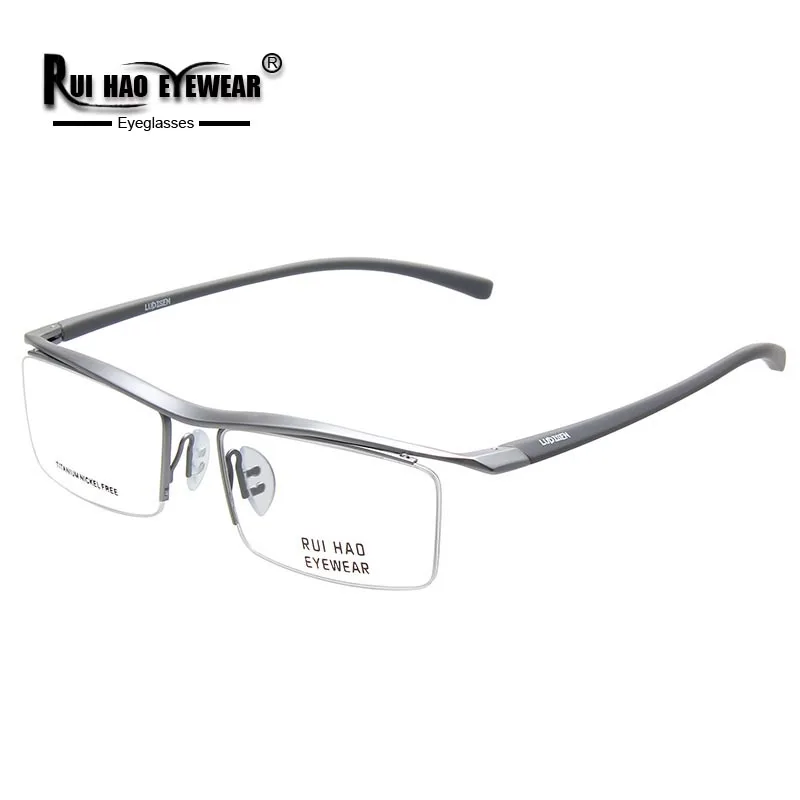 

Classic Business Eyeglasses Men Fashion Titanium Glasses Frames Myopia Half Rimless Optical Eyeglasses Frame Brand oculos gafas