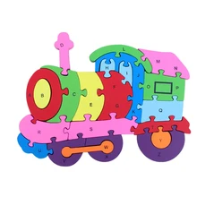 Montessori Toys for Children Early Educational Learning Wooden Toys 3D Cartoon Animal Puzzle Teaching Aids