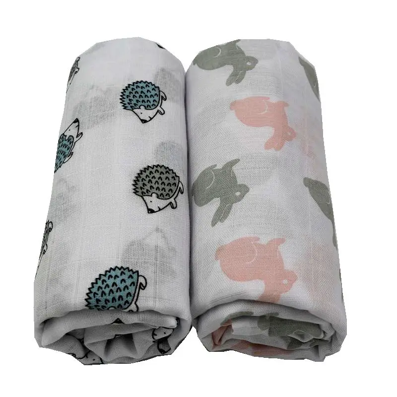 Ежик и кролик 70% бамбуковое волокно 30% хлопок муслин одеяла мягкое детское одеяло постельного белье для пеленания обертка для пеленания новорожденных пеленания