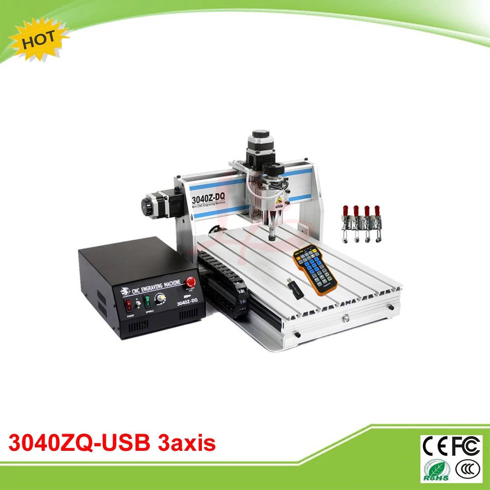 

3040Z-DQ USB 3 axis 300W mini CNC engrave machine grinder with mach3 remote controller