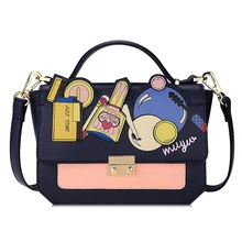 Для женщин кожа вышивка сумки через плечо для девочек Сумка женская Braccialini стиль ремесленных книги по искусству мультфильм очарование