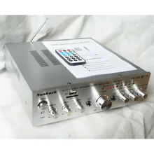 NEW TAV-500B DIY 220V power amplifier 100w+100w card ring cow with remote multifunction home audio amplifier Kara OK
