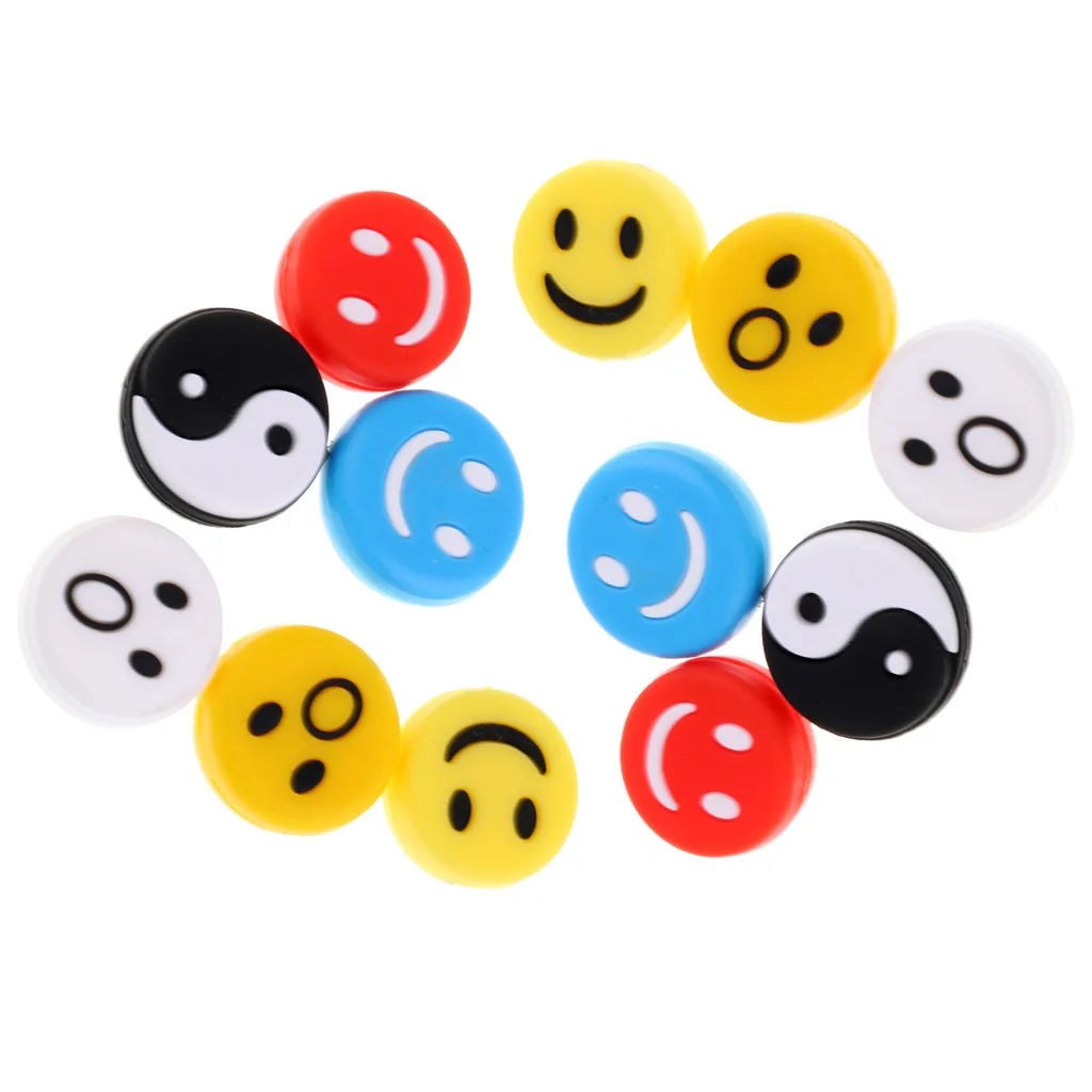12 Pieces Tennis Racquet Vibration Dampener Shock Absorber Damper Mix Color Racquet Dampener Tennis Accessories