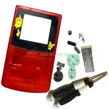 Абсолютно ясно красного цвета Замена Полный Shell для GameBC мальчик Цвет NintedoConsle Корпус чехол с ограниченным объектива