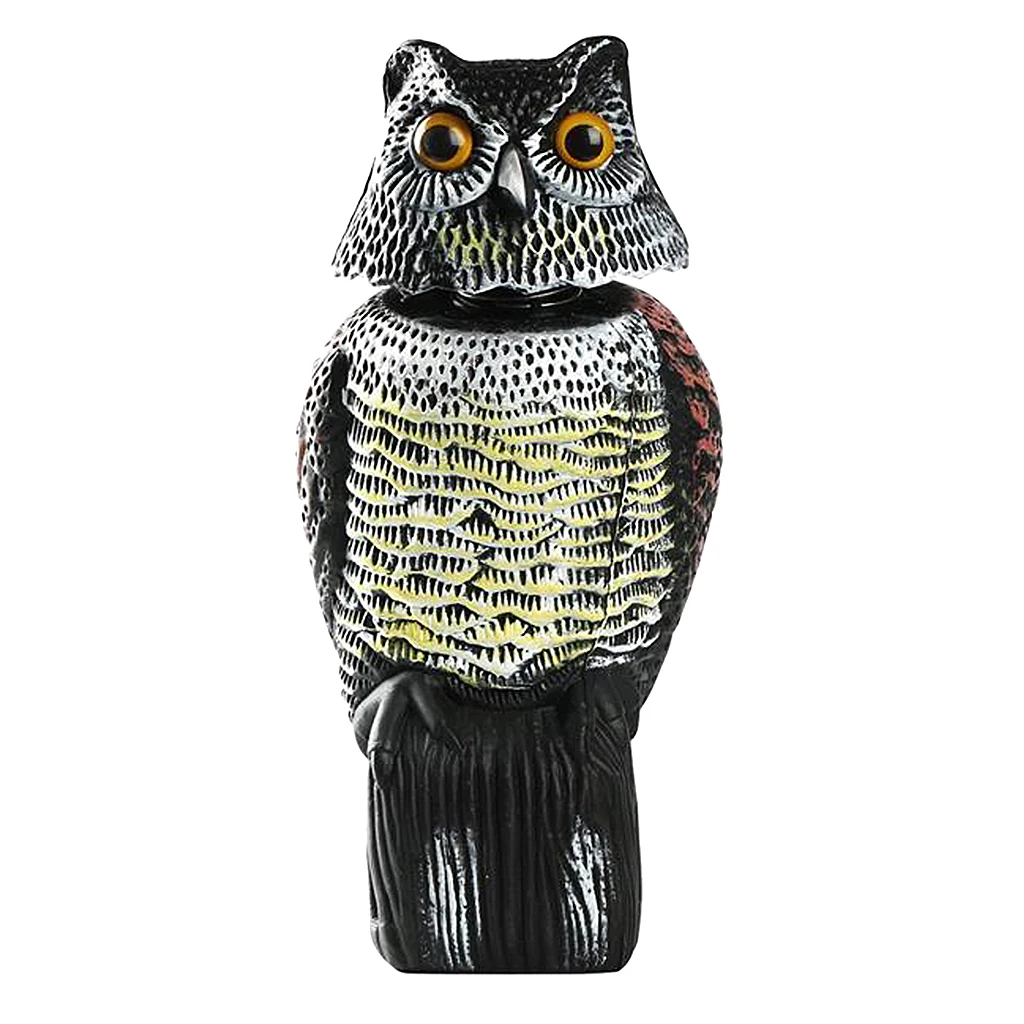 GARDEN OWL DECOY BIRD SCARER SCARECROW- WIND ACTIVATED SPINNING HEAD