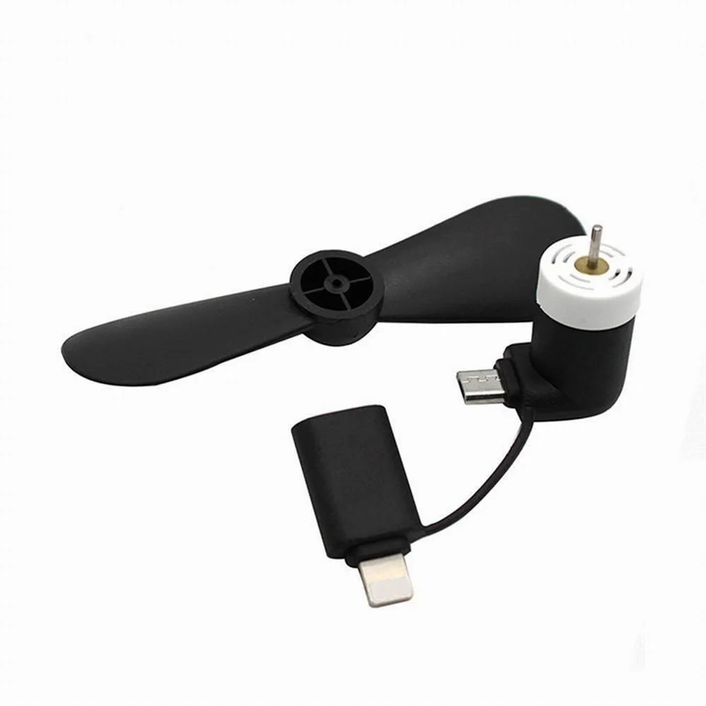 Mini 2 in 1 Portable Micro USB Hand Fan for iPhone 5/6/Samsung/HTC/Android OTG Smartphones USB Gadget