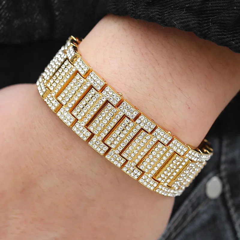 Davieslee Iced Out мужские браслеты золотой браслет цепочка для мужчин модный мужской