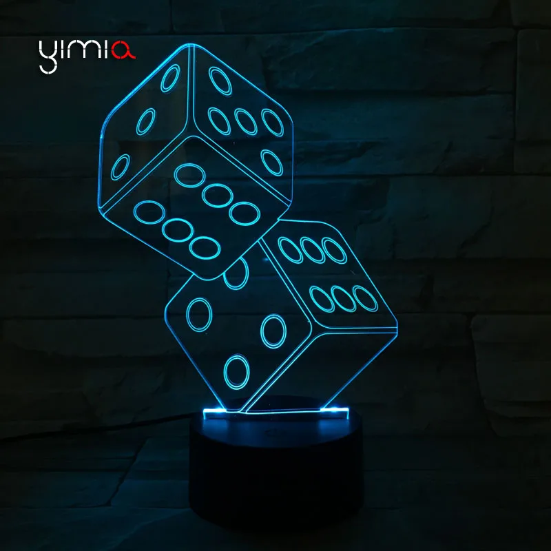 3D Датчик Движения Usb светодиодный ночник лампе luminaria Dice Shai Zi музыкальный динамик