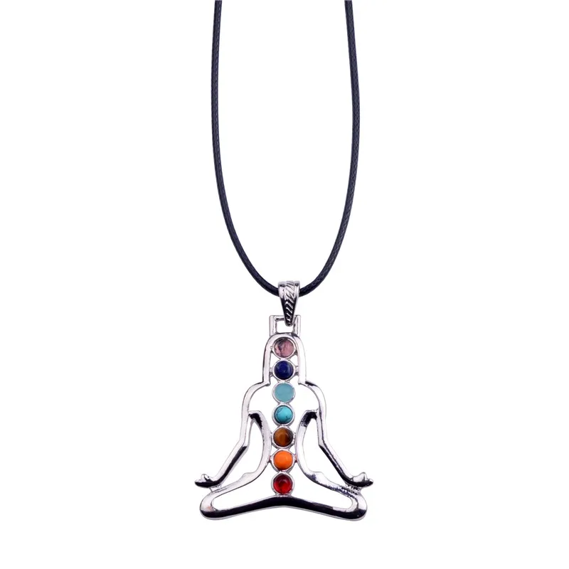 Chakra Reiki Stones Healing Crystal Necklaces & Pendants Health Amulet 3D Symbols Stone Charms Pendant Yoga Necklace collier