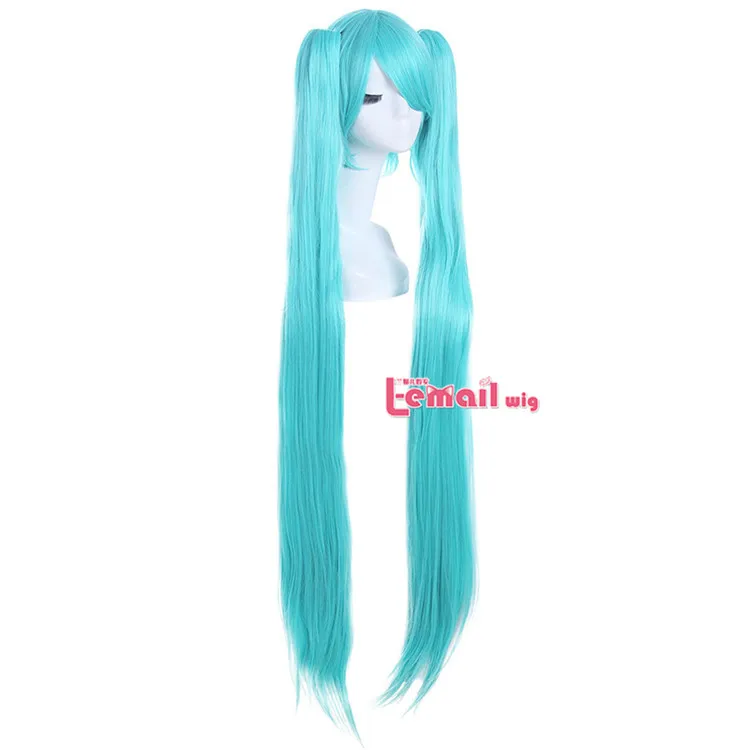 L-email парик VOCALOID Hatsune Miku 120 см/47,24 дюйма Косплей парики длинные синие термостойкие синтетические волосы Perucas Косплей парик