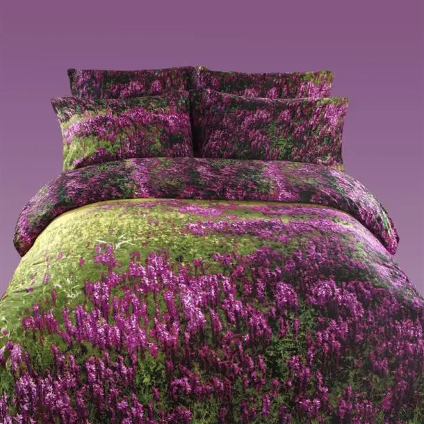 3D Purple lavender green comforter bedding set king queen size