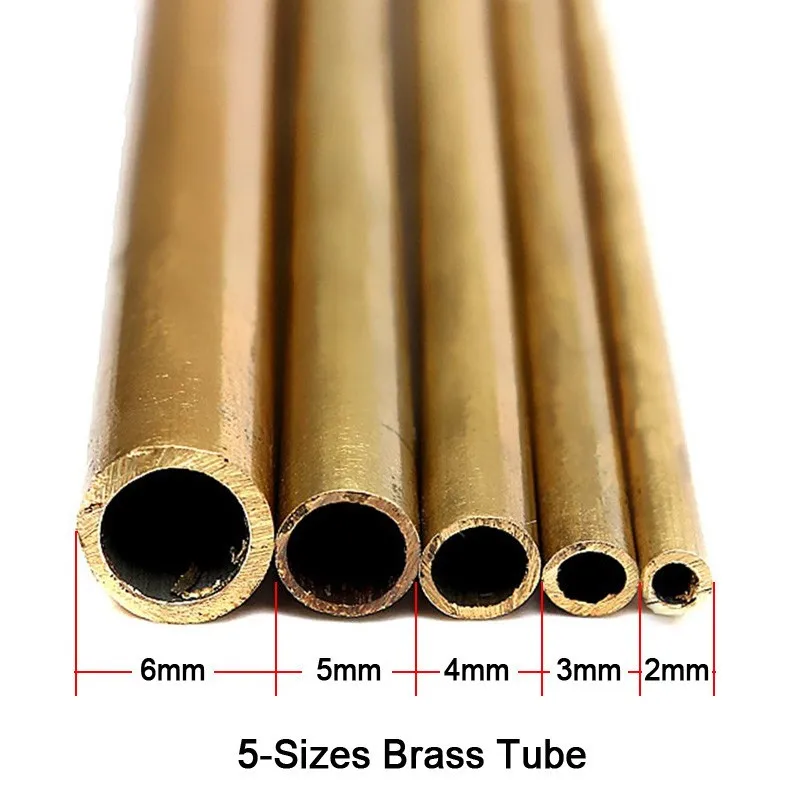 1 шт. латунные трубы диаметром 2 мм/3 мм/4 мм/5 мм/6 мм длиной 300 мм длиной 0,45 мм стены латунные трубы режущий инструмент высокого качества