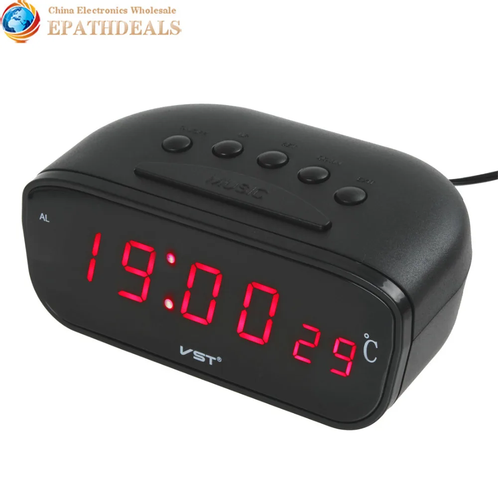 

New Black Led Electronic Digital Auto Car Clock Thermometer with Large Screen