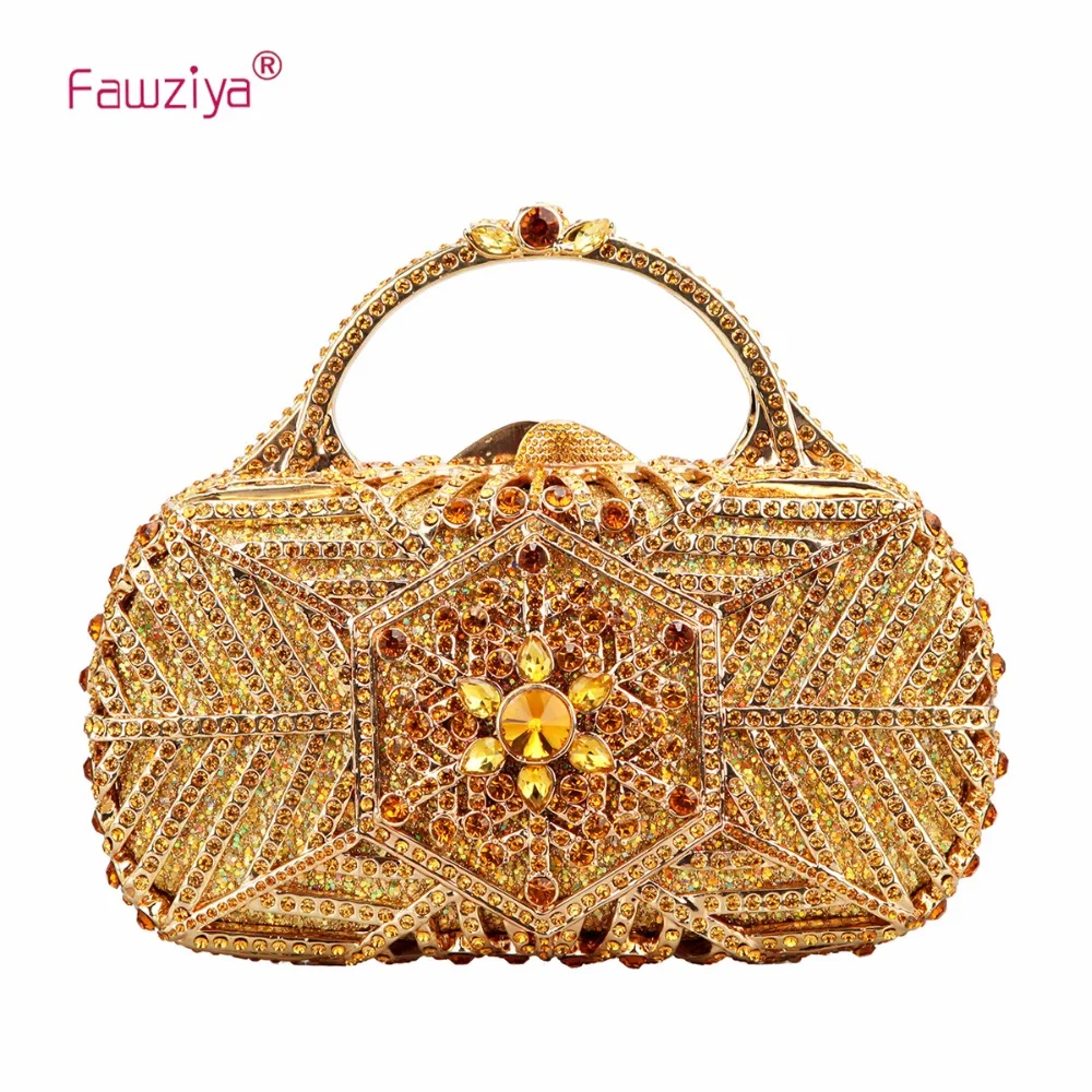 Fawziya Snowflake Metal Handle Handbag For Women Clutch Purse Party