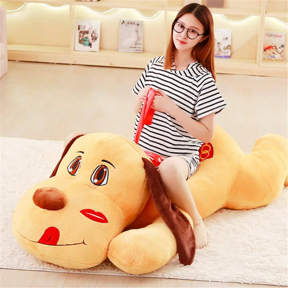 kiss lying dog stuffed plush toy jumbo big cartoon dogs pillow doll 01