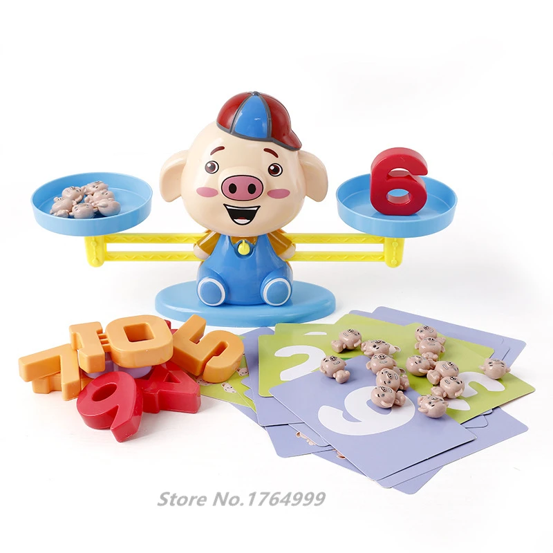 

Math Game Match game Monkey Pig Math Balancing Scale Number Balance Game Children Educational Toy to Learn add and subtract
