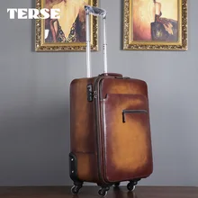 Terse_ релиз Кожа Дорожная сумка ручной работы натуральная кожа тележки случае в табака/бордовый сумка таможенной службы ln020