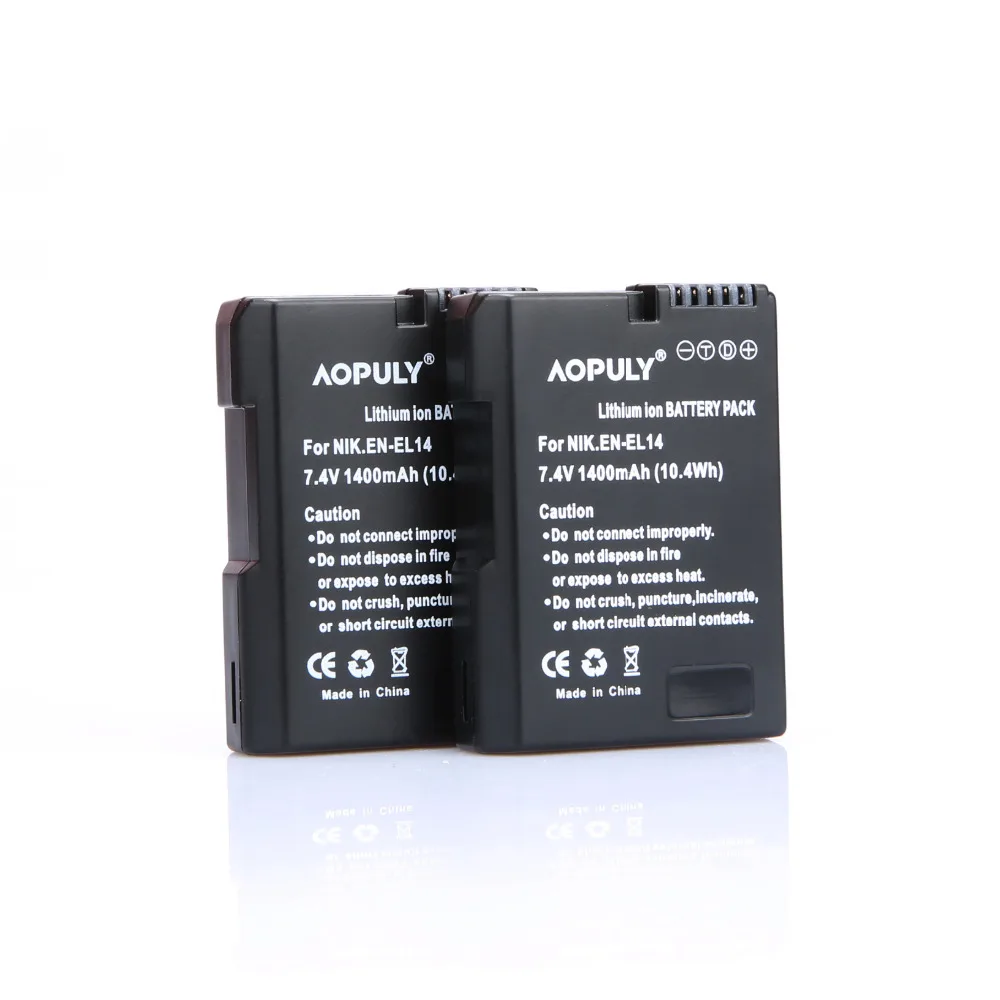 2 шт. EN-EL14 EN EL14 ENEL14 1400 мАч аккумуляторная батарея для камеры NIKON COOLPIX P7000 D3100 D5100 D5200