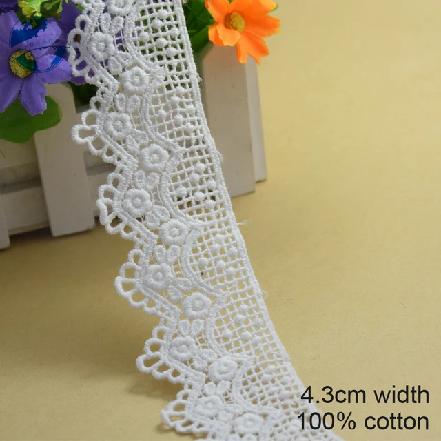 white pure cotton embroidery cloth edge lace accessories width 6cm DIY home  textile decorative fabric children's clothing lace - AliExpress