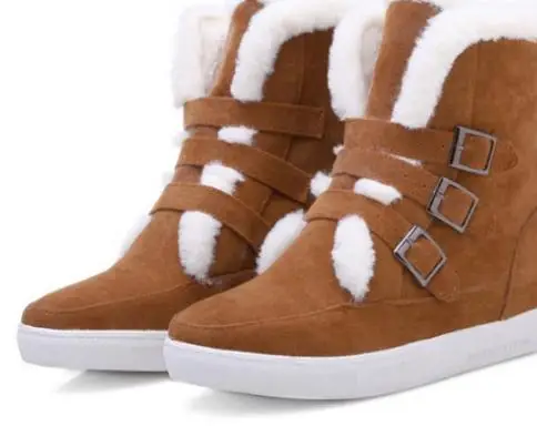

Snow Boots Women Winter Shoes Platform Warm Fur Inside Ankle Boots Woman Round Toes.