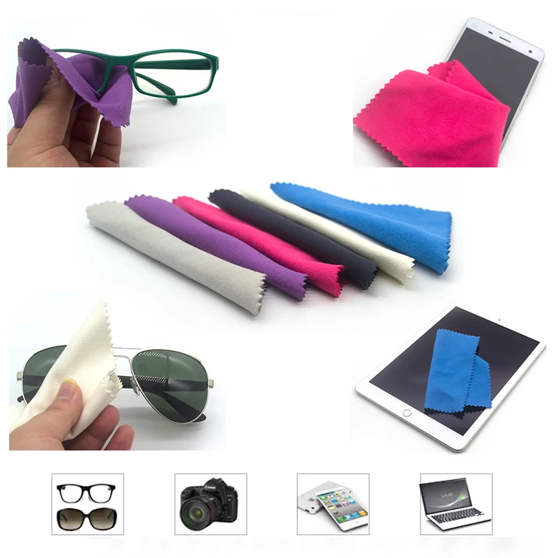 

100pcs/lot Glasses Cleaning Cloth Double Velvet Watch Phone Cleaning Cloth For Glasses Eyeglasses Cleaner Print Customized Logo