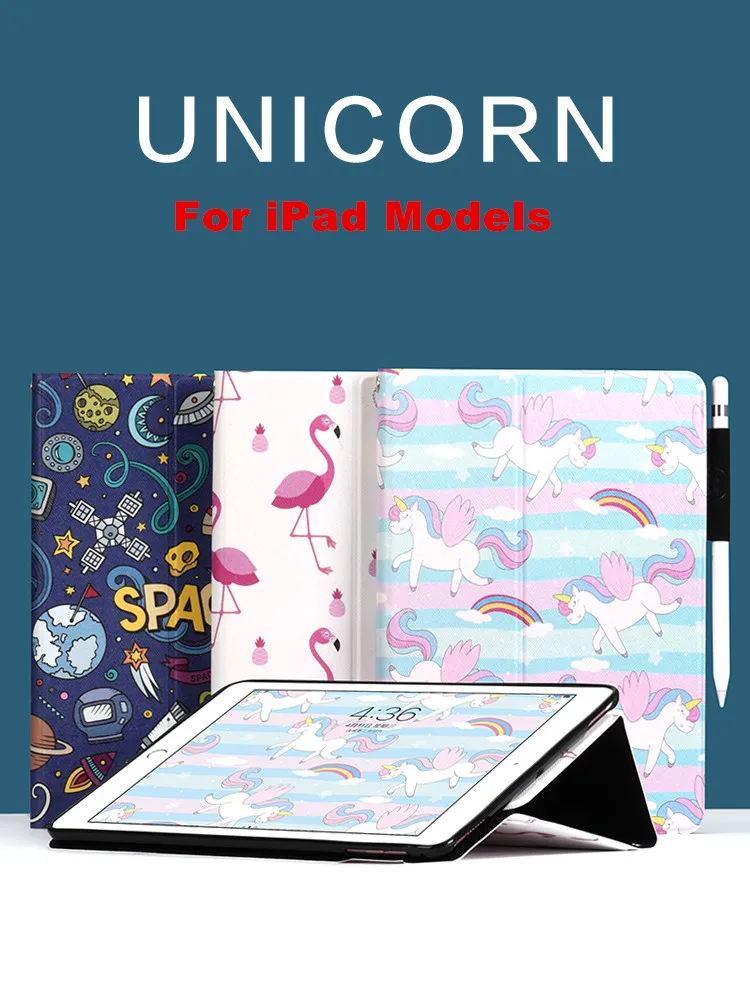 

Flamingo Smart Case Flip Cover For iPad Pro 9.7" 10.5 Air Air2 Mini 1 2 3 4 soft tpu Tablet Case For ipad 9.7 2017 2018 pencil