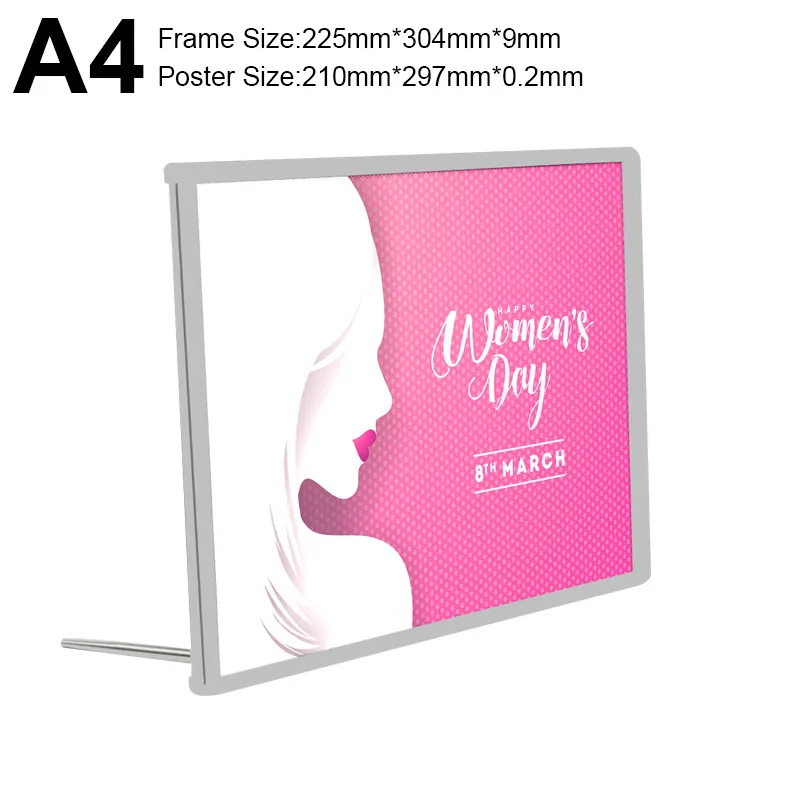 Silver Frame A4 A1/A2/A3/A4 рекламный светодиодный Плакат рамка светильник коробка рестораны алюминиевый светодиодный меню Панель светильник коробка Маркетинг продукты светильник Коробки - Мощность в ваттах: Silver Frame A4