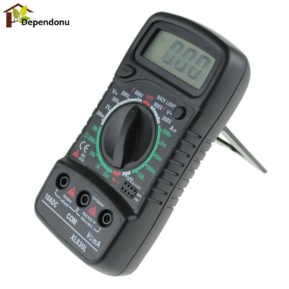 

Portable LCD Display Digital Multimeter Multi Meter AC/DC Voltage Meter DC Ammeter Resistance Tester with Blue Backlight