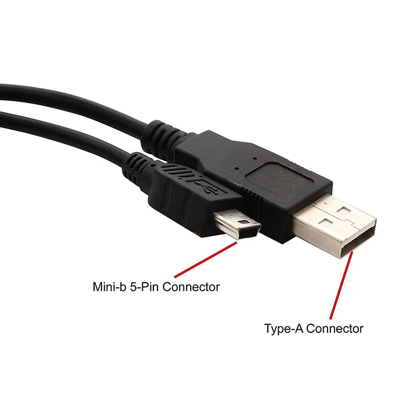 Двойной USB 2,0 type A к USB Mini 5-Pin type B x1 Y кабель для передачи данных и питания-капля