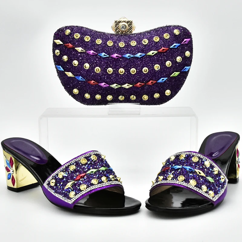 Bolsos Calidad Azul Púrpura Alta Color Decorados Zapatos Bolsos Calidad Azul Púrpura Alta Color Decorados Zapatos