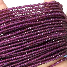 Натуральный фиолетовый красный гранат ручной ограненные кружки свободные маленькие бусины DIY ювелирные изделия ожерелья или браслеты 1" 04115