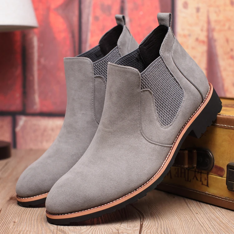 Zip Outono gray Chelsea Pontas Black Primavera Dedo Martin Sólida Botas Moda Motocicleta Costura Homens Tornozelo Do blue Pé Sapatos UqRq1F