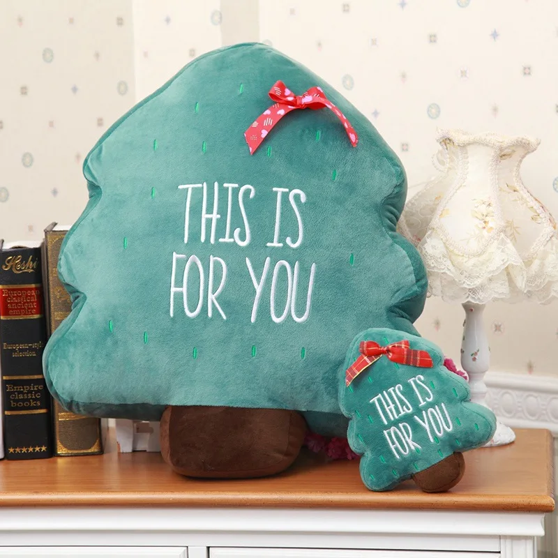 RUBIHOME 1 Piece Christmas Tree Design Cushion Plush Toys Dolls Throw Pillow for Children Christmas gifts European American Gift