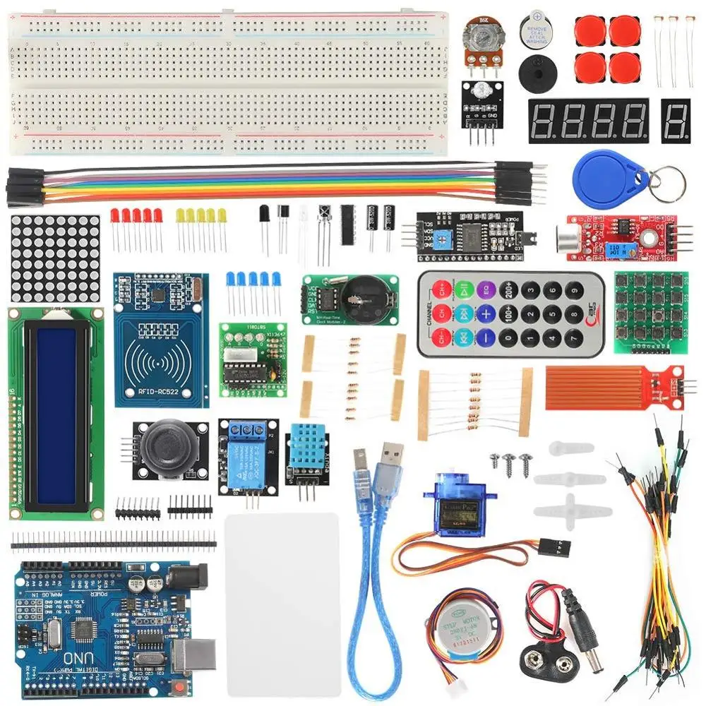 RFID стартовый набор шаговый двигатель для начинающих Обучающий набор с розничной коробкой электронный компонент Забавный Набор для Arduino UNO R3