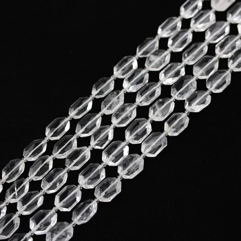 

Full strand Natural Clear Quartz Crystal Faceted Slice Loose Beads for Bracelet,Raw Crystals Stones Cut Slab Beads Craft
