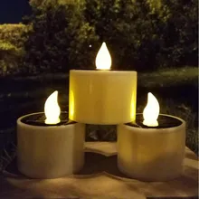 6 шт. СОЛНЕЧНЫЙ СВЕТ СВЕЧИ Непламено Tealight домашние украшения теплый белый/желтый/белый для вечерние, свадебные энергосберегающие