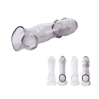 Préservatifs réutilisables en cristal réutilisables Extender Silicone pénis Extender manches préservatifs pour hommes sexe retarder produits intimes