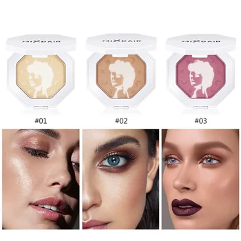 

MIXDAIR dual color highlighter powder waterproof Face Contour Bronzer Illuminator baked Face & Eye Highlight palette MD003