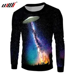 UJWI черные пуловеры для мужчин новый креативный дизайн 3D принт звездная звезда космический корабль Толстовка Толстовки Hombre хип хоп