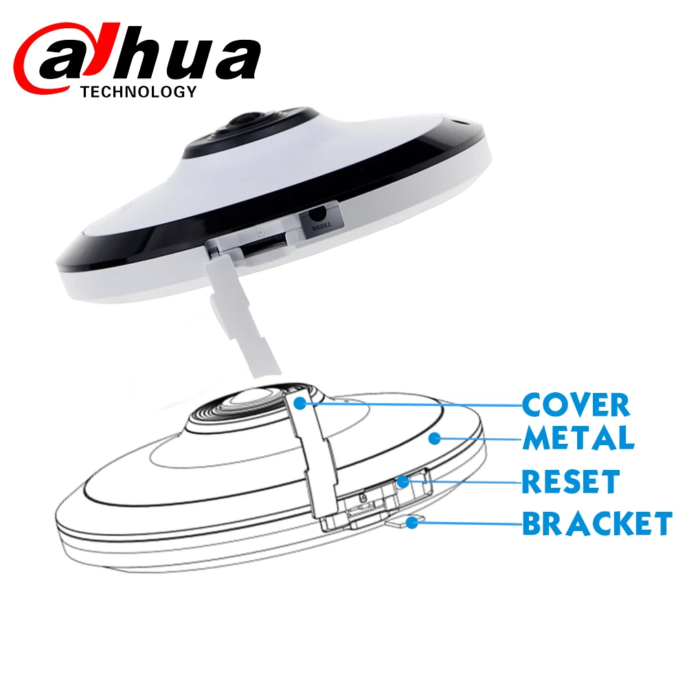 Dahua IPC-EW4431-ASW 4MP панорама 180 градусов POE wifi рыбий глаз ip-камера Встроенный микрофон слот для sd-карты аудио сигнал тревоги вход/выход интерфейс