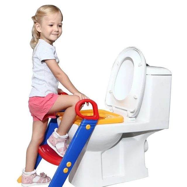 

Kids Potty Training Seat with Step Stool Ladder Child Baby Toddler Training Toilet Step Safety Folding Ladder