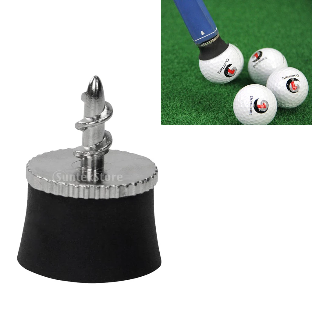 Golf Ball Sucker Cup Pick Ups Black Rubber Putter Suckers Screws into your putters Retrieves Ball Easily
