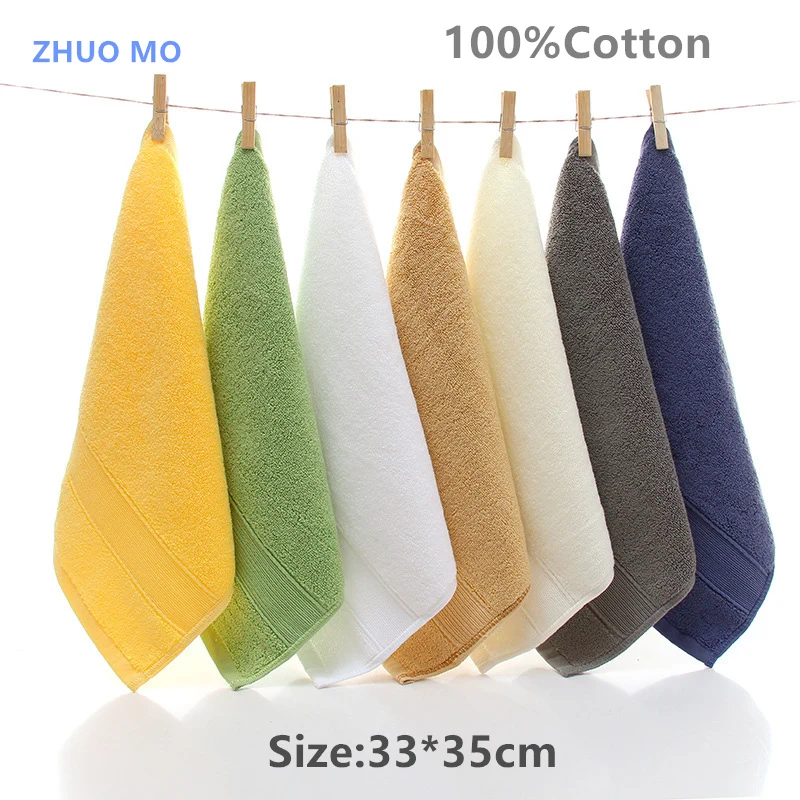 

2Pcs New Arrival 33*35cm 100%Cotton Towels Hand Hair Face Bathroom Kitchen Towel Soft Table Napkins Absorbent Tea Towel Set