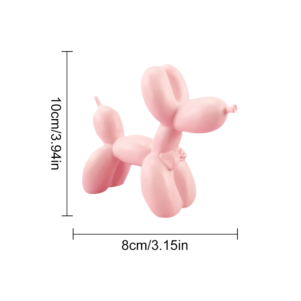Воздушный шар скульптура собаки с бантом розовый творческий фигурка животного торт Декор Смола воздушный шар Статуэтка собаки розовый