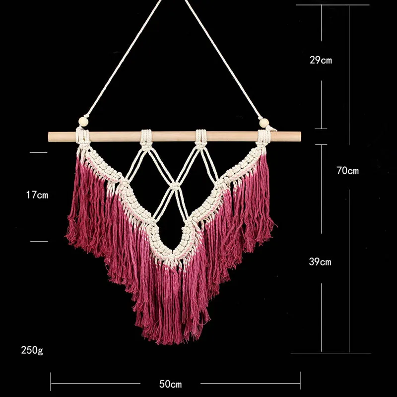 Настенный гобелен ручной работы в богемном стиле макраме, фон для свадебной вечеринки, лучший подарок для гостиной, спальни, Настенный декор - Цвет: 7039