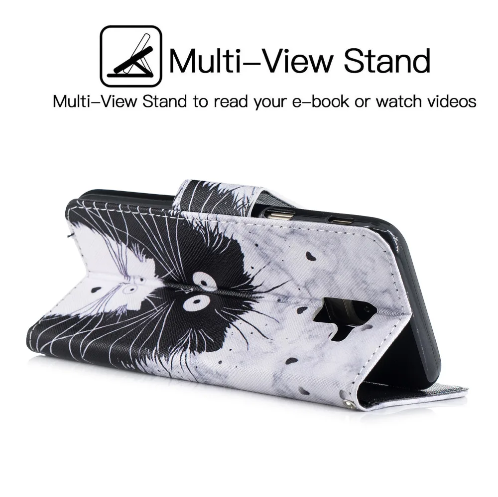 PU Leather Wallet Phone Case Flip Cover For Samsung A6 J4 J6 J8 2018 Patterned Card Holder Capa Coque sFor Samsung J4 Plus A750  (3)